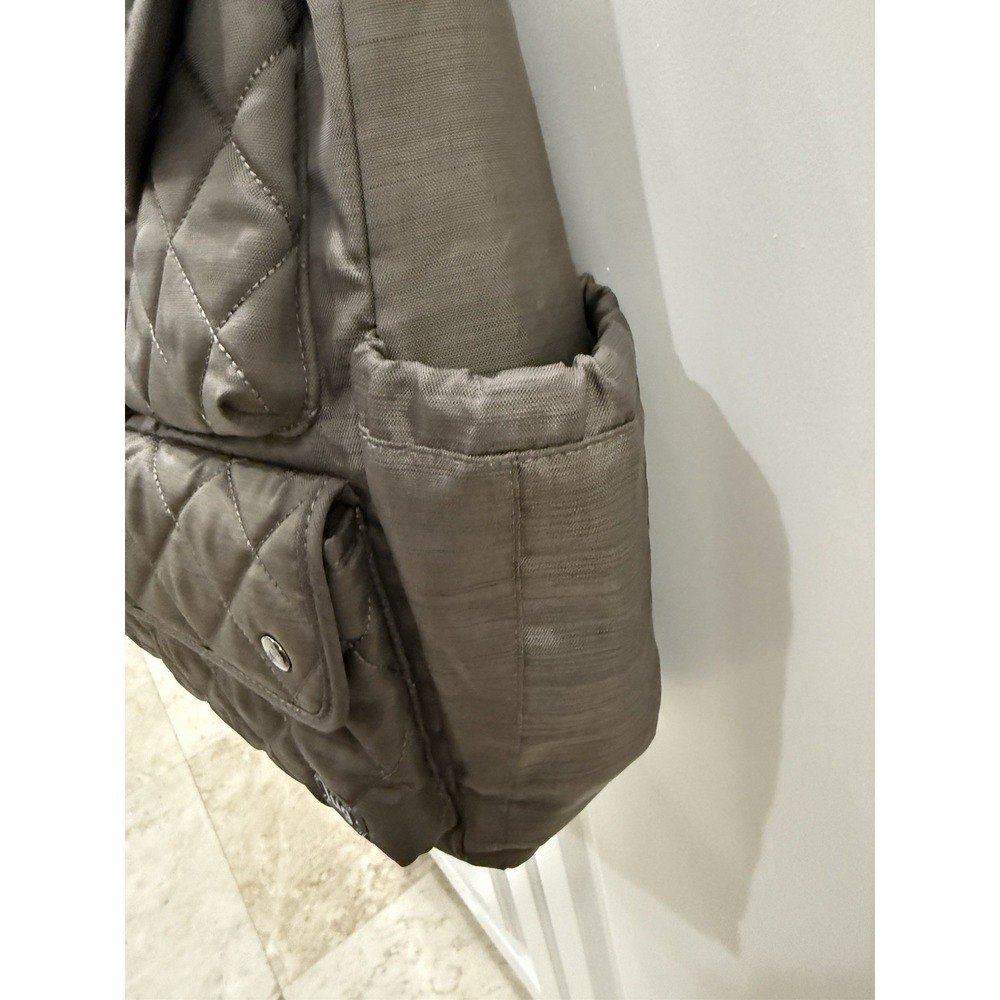 Lug Charleston Destination Gray Grey Quilted Nylon Travel Tote Crossbody Bag - Picture 9 of 16